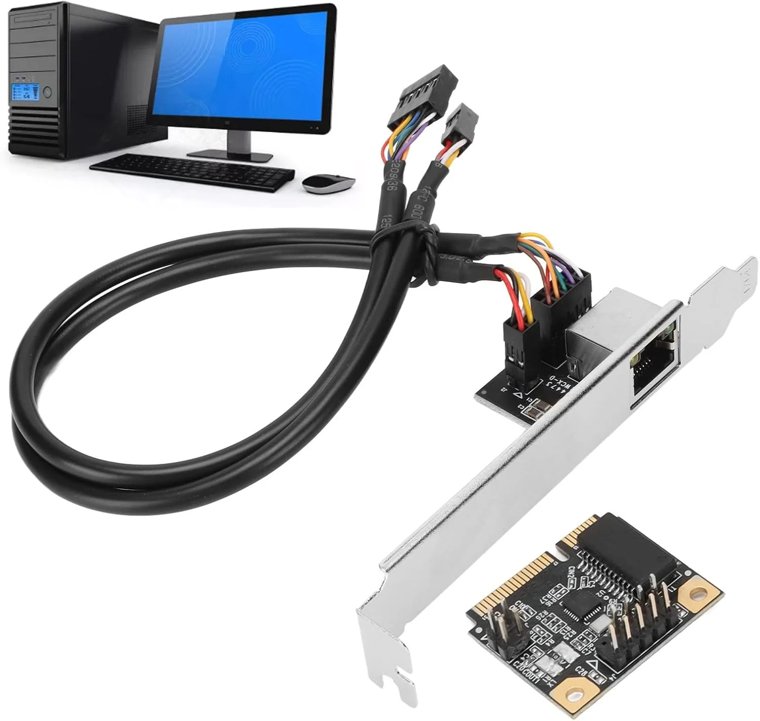 کارت شبکه گیگابیتی مینی PCI Express PCIE، کارت شبکه گیگابیتی مینی PCIE برای کامپیوتر رومیزی، RJ 45، 10/100/1000 مگابیت بر ثانیه