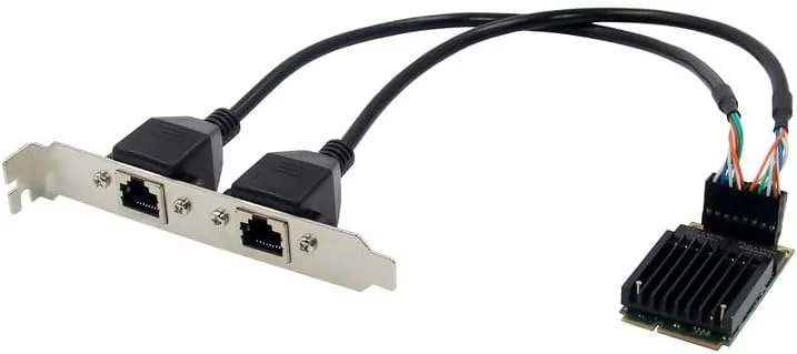 کارت شبکه سرور دو پورت گیگابیتی اترنت مینی PCIe با 2 پورت RJ45، چیپ INTEL82583 AMS1182E، آداپتور کارت شبکه اترنت 1000M Mpcie Lan