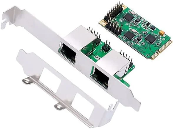 کارت شبکه /G MINI PCI-E به گیگابیت اترنت دو پورت 10/100/1000Mbps سیمی RJ45
