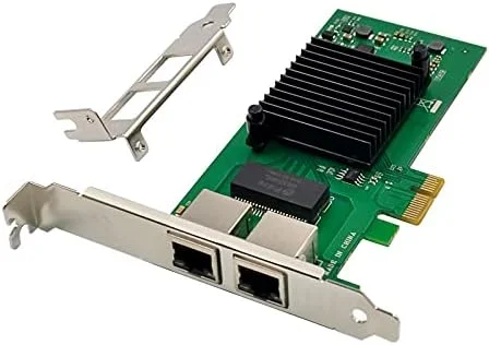 کارت شبکه دو پورت PCIE X1 1000M PCIe Gigabit Ethernet با دو پورت RJ45 Lan و چیپ Intel NH 82580 I340 I340-t2 برای سرور