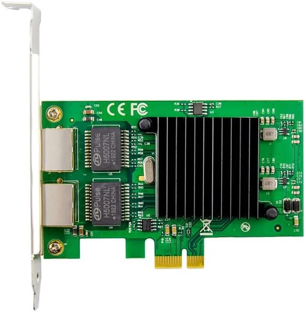 کارت شبکه دو پورت PCIE X1 1000M PCIe Gigabit Ethernet با دو پورت RJ45s و چیپ Intel 82576EB برای سرورهای شبکه Pci-e Ethernet (چهار پورت)