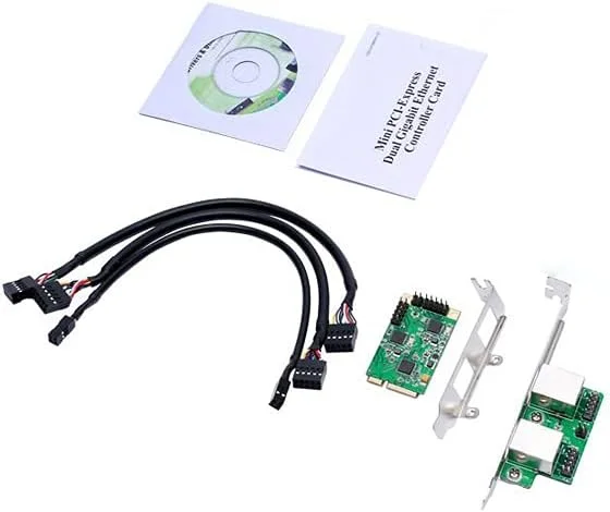 کارت شبکه /G MINI PCI-E به گیگابیت اترنت دو پورت 10/100/1000Mbps سیمی RJ45