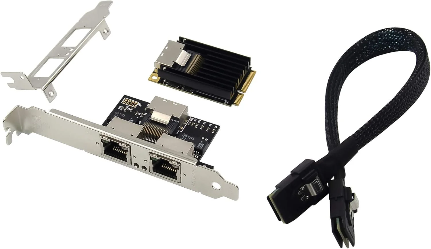 کارت شبکه سرور دو پورت RJ45 MINI PCIE Dual Gigabit Ethernet با چیپ INTEL350AM2 10/100/1000Mbps Mpcie 1000m