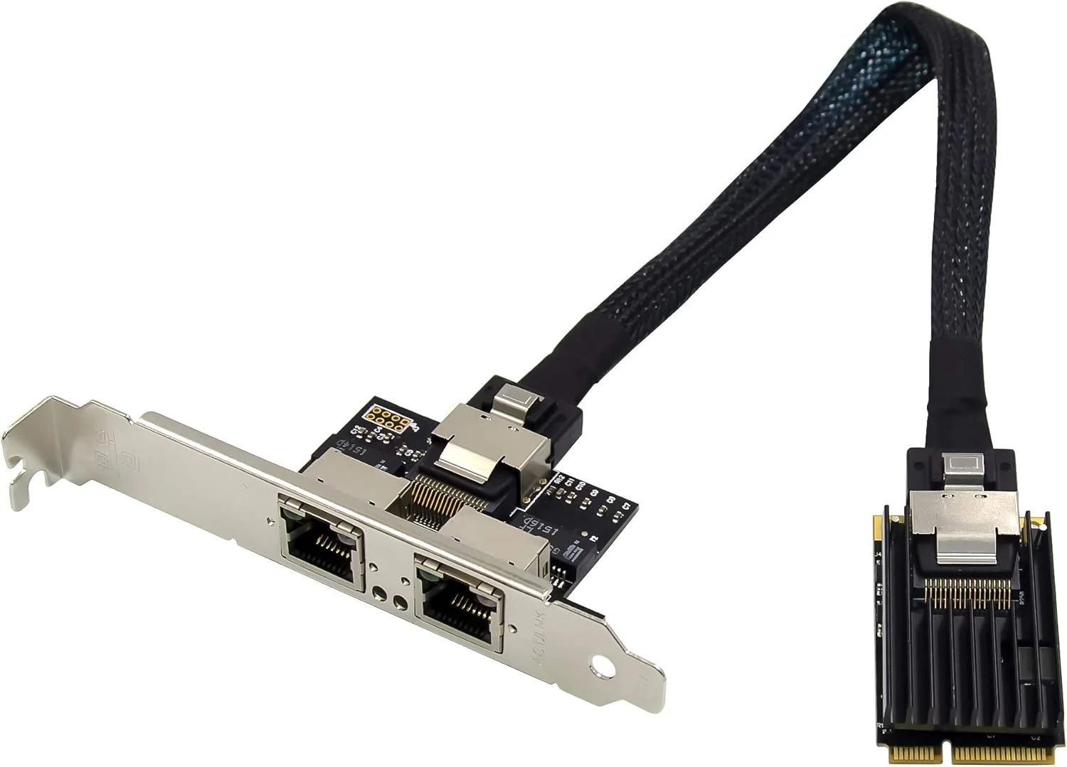 کارت شبکه سرور دو پورت RJ45 MINI PCIE Dual Gigabit Ethernet با چیپ INTEL350AM2 10/100/1000Mbps Mpcie 1000m