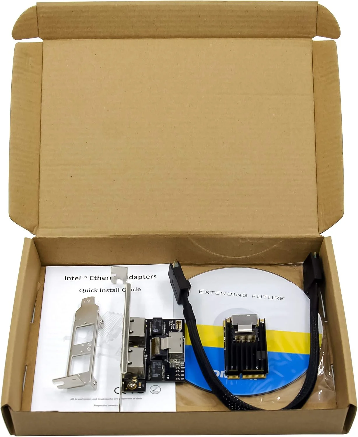 کارت شبکه سرور دو پورت RJ45 MINI PCIE Dual Gigabit Ethernet با چیپ INTEL350AM2 10/100/1000Mbps Mpcie 1000m