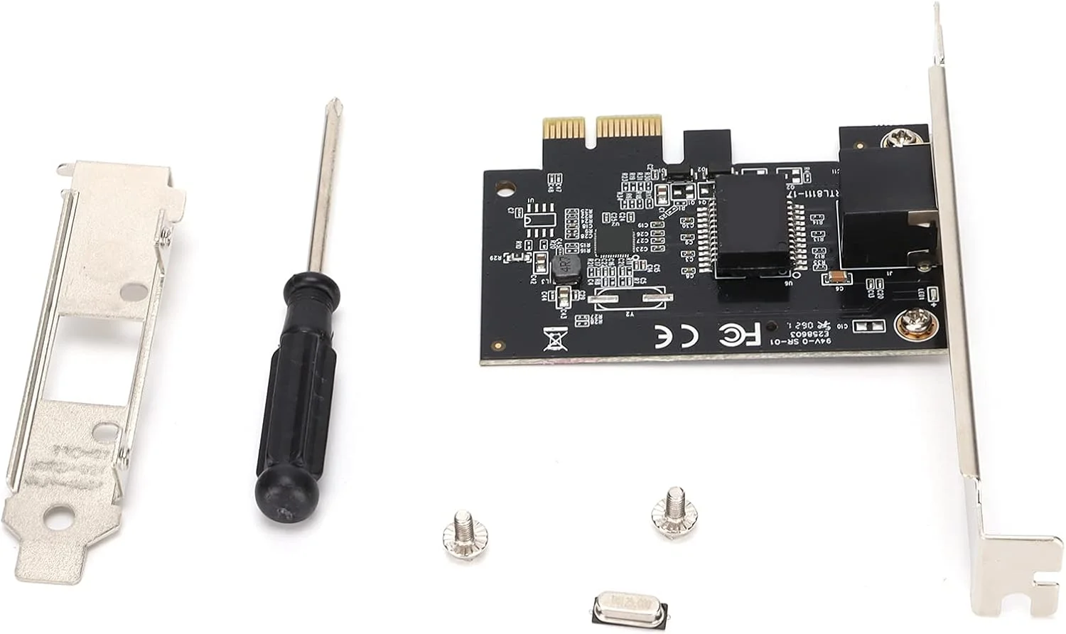 کارت شبکه گیگابیتی PCIe، کارت آداپتور LAN RJ45 با سرعت 10/100/1000 مگابیت بر ثانیه با براکت کم ارتفاع برای رایانه شخصی رومیزی (جهانی برای سیستم)