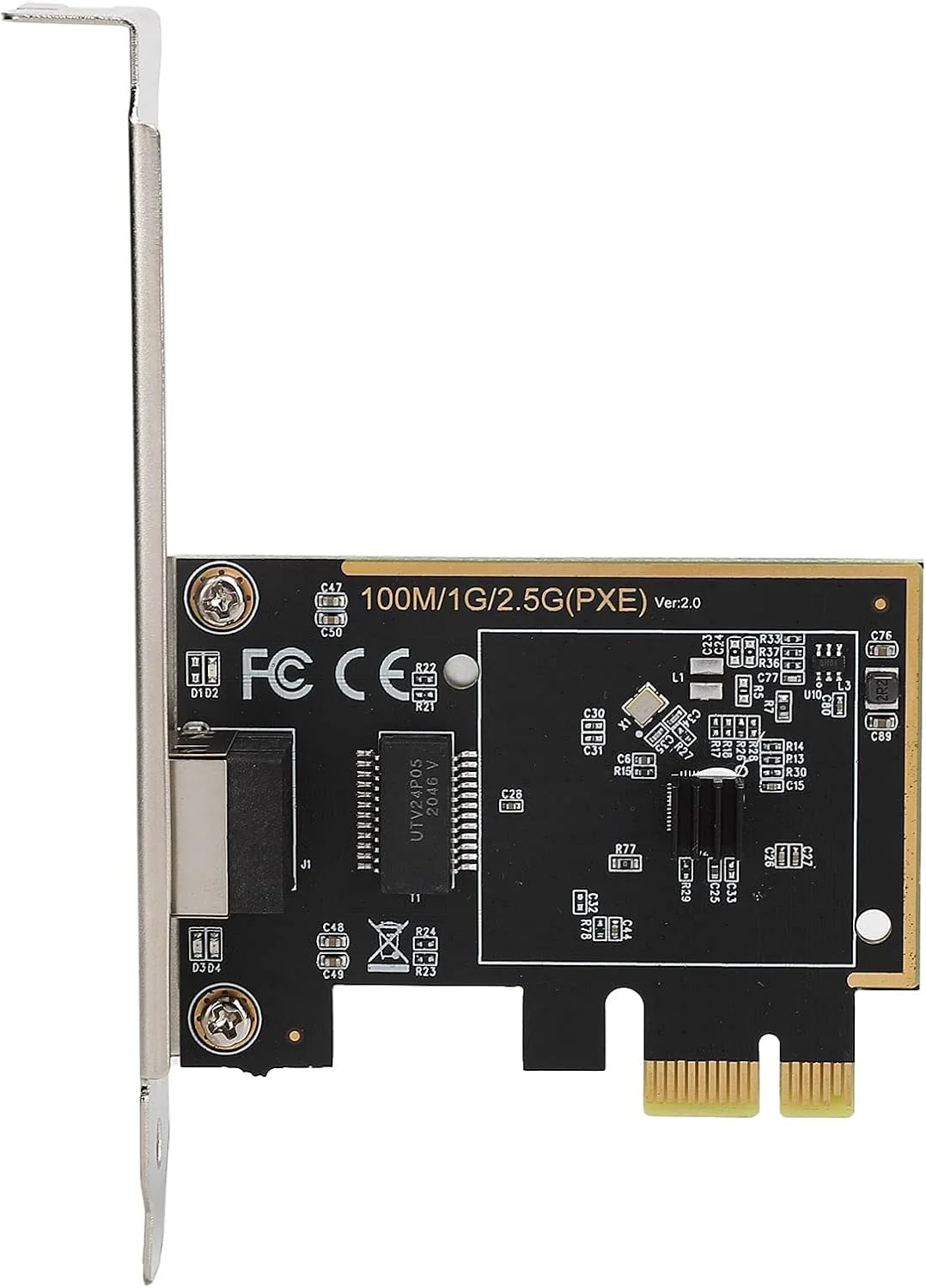 کارت شبکه گیگابیتی، آداپتور کارت شبکه وای فای گیگابیتی اترنت سریع PCI-E کامپیوتر رومیزی RJ45 2.5 گیگابیت بر ثانیه، تطبیقی ​​نیمه دوبلکس/دوبلکس کامل، برای ویندوز ME/98SE/2000