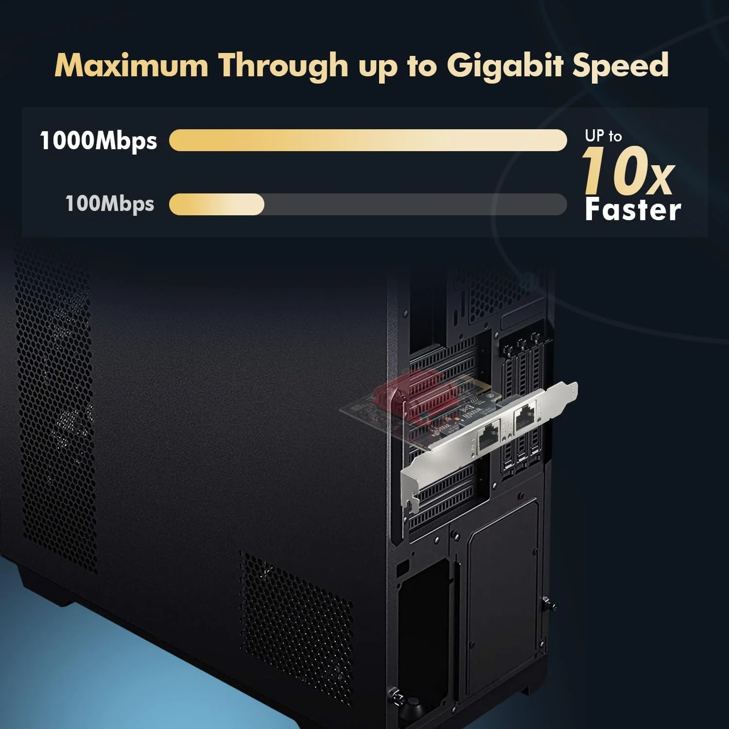 آداپتور شبکه دو پورت گیگابیتی PCIe، کنترلر Intel 82575/82576 کارت شبکه اترنت LAN 1000/100 مگابیت بر ثانیه Binardat برای ویندوز/لینوکس