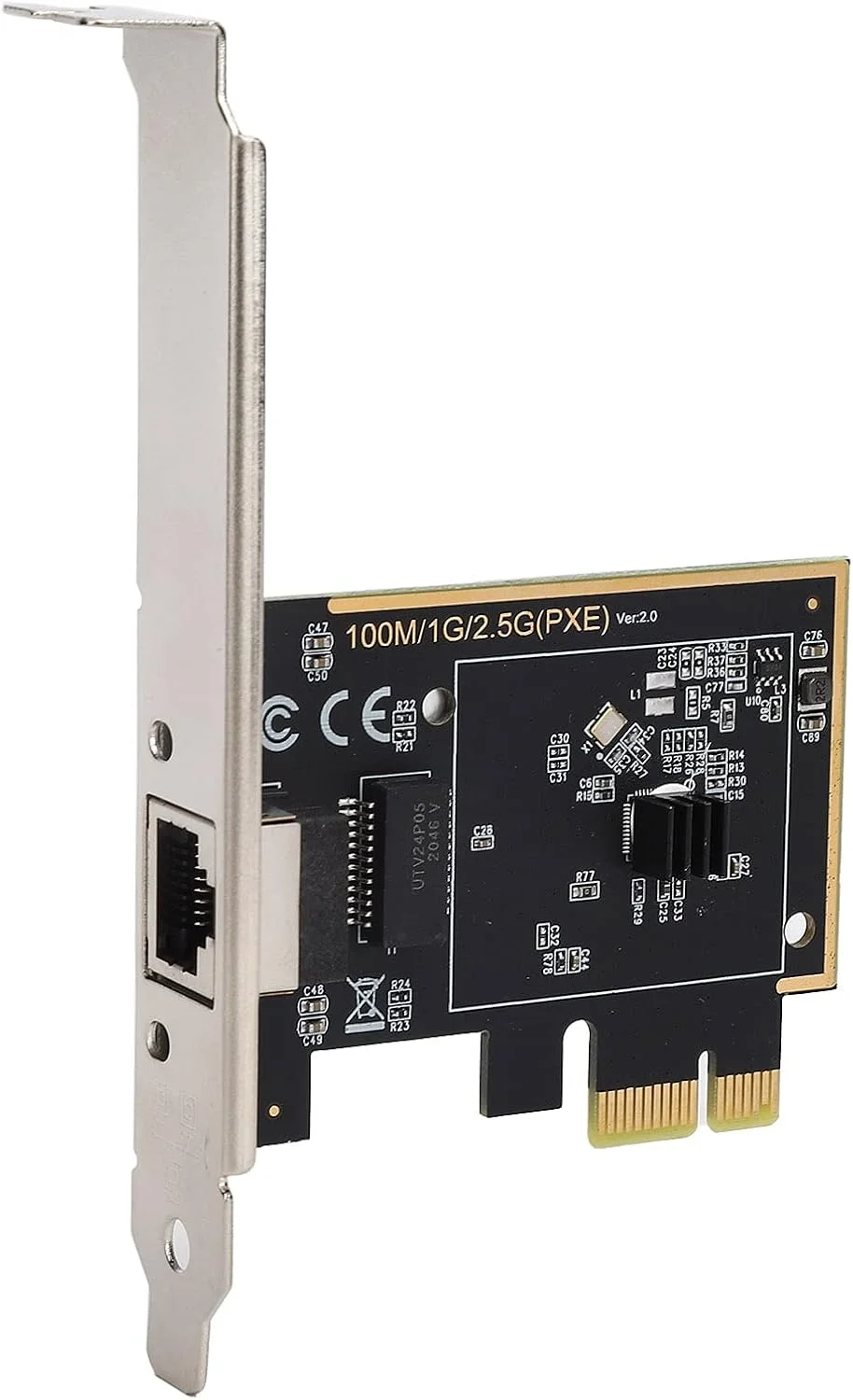 کارت شبکه گیگابیتی، آداپتور کارت شبکه وای فای گیگابیتی اترنت سریع PCI-E کامپیوتر رومیزی RJ45 2.5 گیگابیت بر ثانیه، تطبیقی ​​نیمه دوبلکس/دوبلکس کامل، برای ویندوز ME/98SE/2000