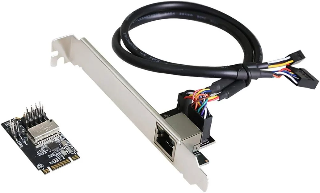 کارت شبکه گیگابیتی M.2 به PCI-E با تراشه RTL8111H، کلید B و کلید M، آداپتور شبکه LAN RJ45 سیمی 1000 مگابیت بر ثانیه مناسب برای خودرو