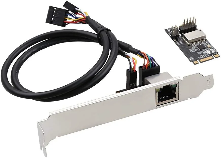 کارت شبکه گیگابیتی M.2 به PCI-E با تراشه RTL8111H، کلید B و کلید M، آداپتور شبکه LAN RJ45 سیمی 1000 مگابیت بر ثانیه مناسب برای خودرو