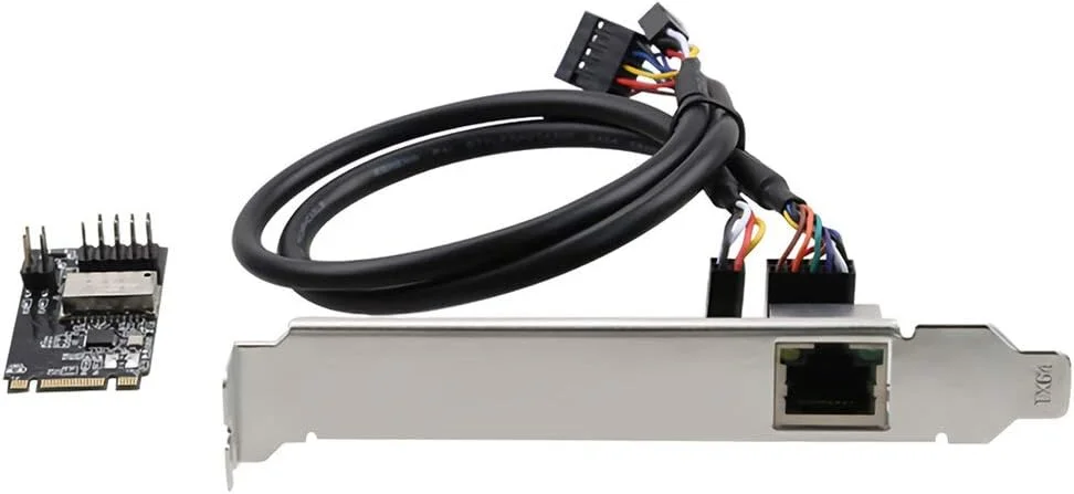 کارت شبکه گیگابیتی M.2 به PCI-E با تراشه RTL8111H، کلید B و کلید M، آداپتور شبکه LAN RJ45 سیمی 1000 مگابیت بر ثانیه مناسب برای خودرو
