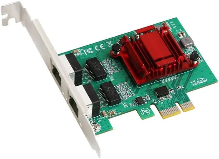 کارت شبکه سرور دو پورت گیگابیتی PCIe X1 1000M Intel 82571 PCI-e 1X RJ45s دو پورت دسکتاپ سیمی Pcie Networking NIC (TXA108)
