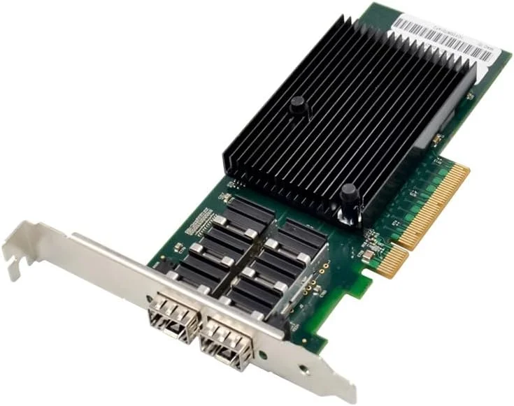 کارت شبکه فیبر نوری گیگابیتی سرور PCI-E X8 با چیپ Intel XL710 و پورت های SFP+ 10GbE با سرعت 10/100/1000Mbps
