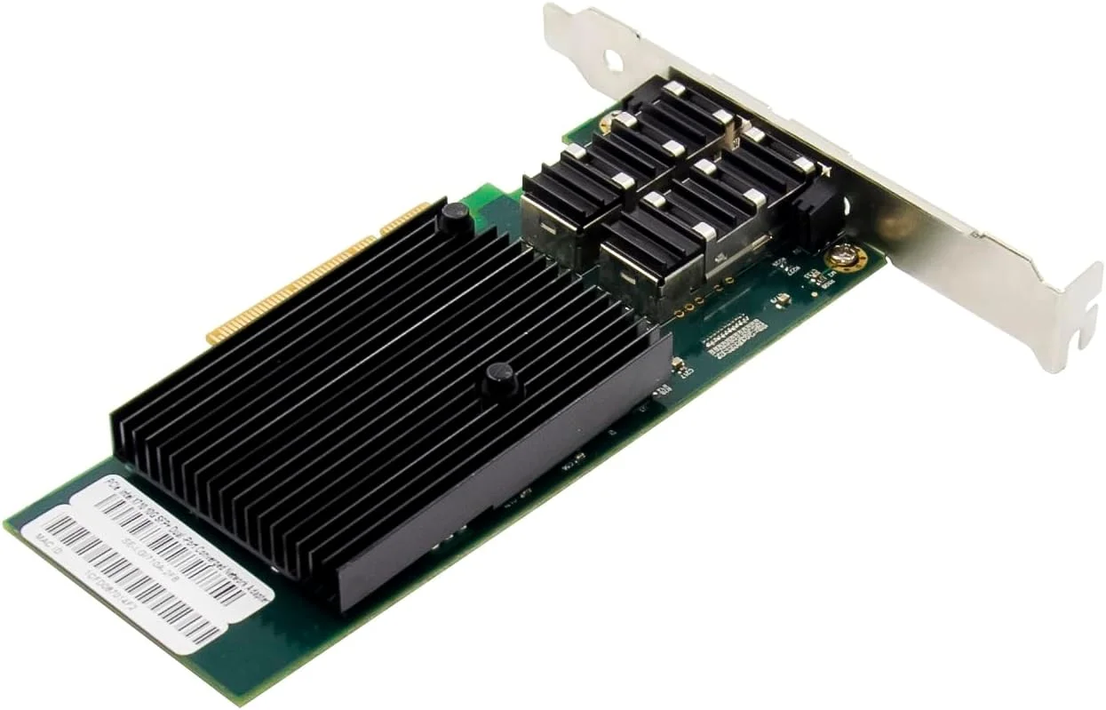 کارت شبکه فیبر نوری گیگابیتی سرور PCI-E X8، کارت شبکه 10/100/1000 مگابیت بر ثانیه PCIe 10GbE SFP+ با چیپ Intel XL710