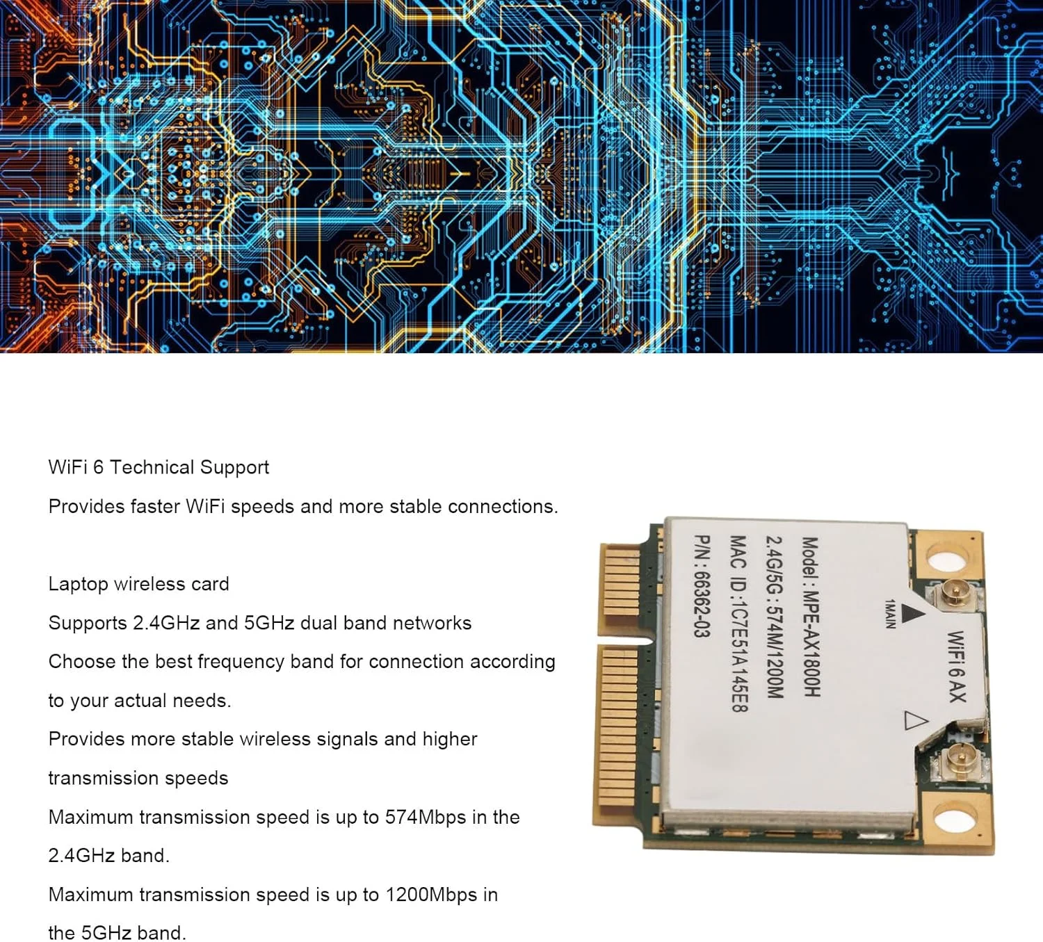 کارت شبکه GOWENIC AX1800H -PCIE با وای فای دو بانده و بلوتوث 5.2، کارت وای فای 6 برای 10 و 11 و لینوکس کارت شبکه GOWENIC AX1800H -PCIE با وای فای دو بانده و بلوتوث 5.2، کارت وای فای 6 برای 10 و 11 و لینوکس
