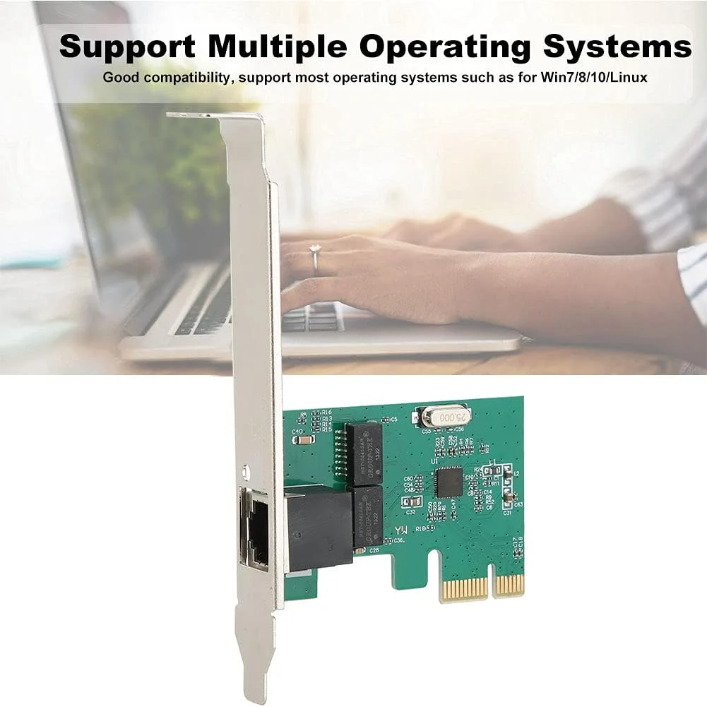 کارت شبکه گیگابیتی Haofy 8111E، PCIe، تراشه RTL8111E، آداپتور 10/100/1000 مگابیت بر ثانیه برای رایانه های شخصی و دفاتر