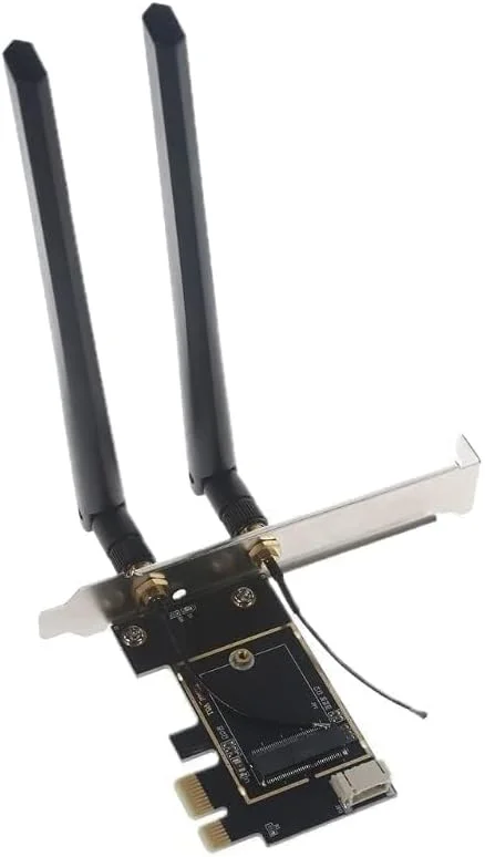 تبدیل کننده کارت شبکه وای فای لپ تاپ به کامپیوتر (PCIe x1) برای کارت های شبکه M.2 PCIe با پشتیبانی از بلوتوث