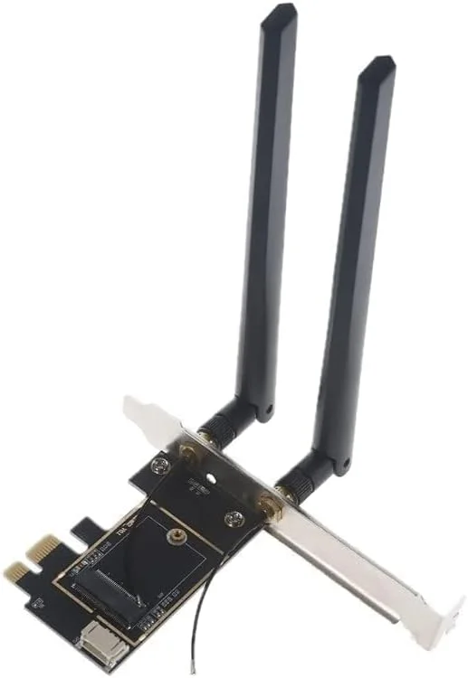 تبدیل کننده کارت شبکه وای فای لپ تاپ به کامپیوتر (PCIe x1) برای کارت های شبکه M.2 PCIe با پشتیبانی از بلوتوث
