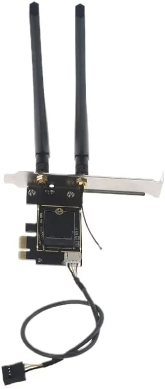 تبدیل کننده کارت شبکه وای فای لپ تاپ به کامپیوتر (PCIe x1) برای کارت های شبکه M.2 PCIe با پشتیبانی از بلوتوث