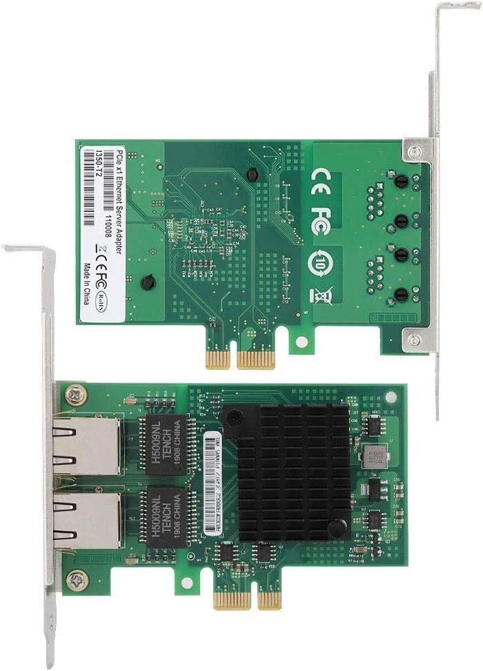 کارت شبکه دو پورت PCI-E گیگابیتی مدل I350، آداپتور ترکیبی کارت افزایش سرعت وای فای