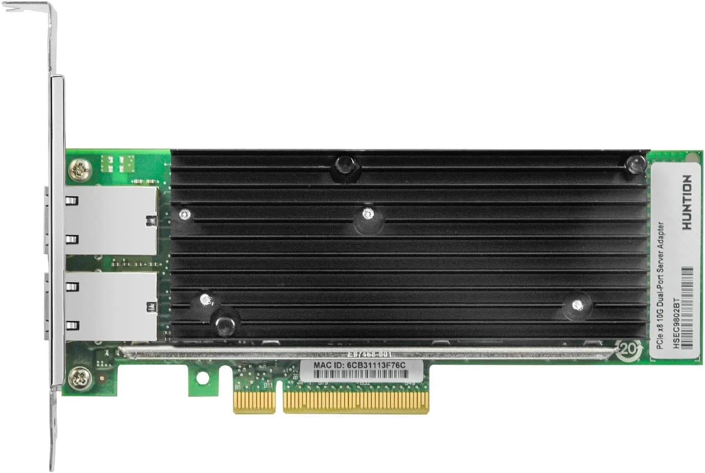کارت شبکه 10 گیگابیت HUNTION PCI-E NIC، پورت RJ45 مسی دوگانه، کنترلر Intel X540، آداپتور LAN اترنت PCI Express برای ویندوز/لینوکس/ESX. قابل مقایسه با Intel X540-T1,X540-T2