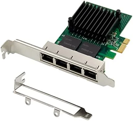 کارت شبکه 4 پورت RJ45 چیپ Intel I350AM4 PCI Express 1X چهار پورت گیگابیتی اترنت LAN آداپتور کارت PCIE X1