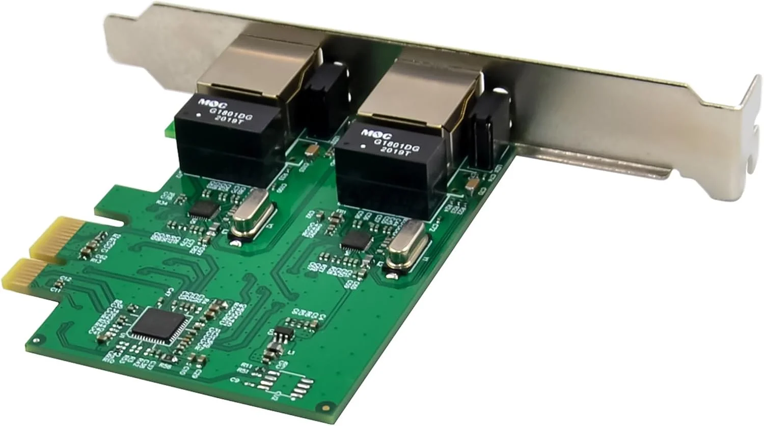 کارت شبکه دوگانه گیگابیتی InLine 51128K با 2 پورت RJ45 PCIe x1 با براکت اسلات Low Profile، فریم‌های جامبو و مصرف بهینه انرژی