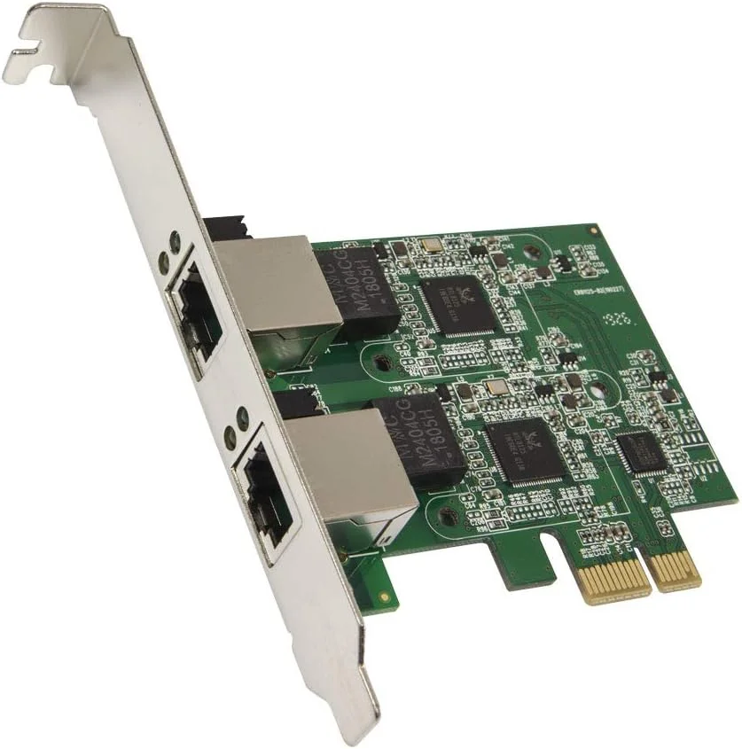 کارت توسعه شبکه دوگانه 2.5 گیگابیتی اترنت PCI-E IO CREST Syba با آداپتور RJ45 LAN و براکت Low Profile مدل SD-PEX24066