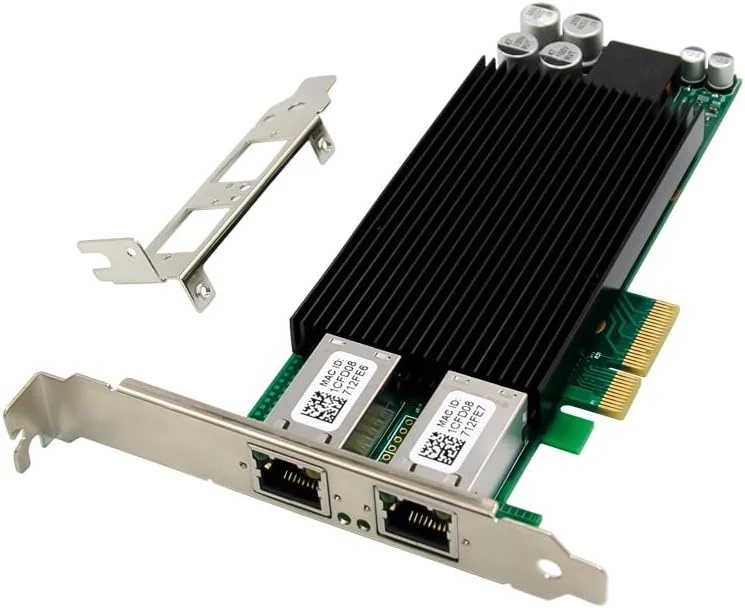 کارت شبکه دو پورت RJ45 PCIe X4 با چیپ Intel82576 Dual POE Gigabit LAN 10/100/1000Mbps Gigabit 4X Pci Express Capture Card