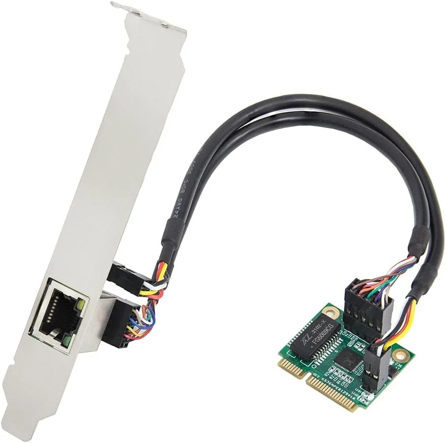 کارت شبکه IO CREST 2.5 گیگابیتی اترنت مینی PCI-E، آداپتور مبدل LAN RJ45 با سرعت 10/100/1000/2500 مگابیت بر ثانیه برای کامپیوترهای رومیزی، SI-MPE24073