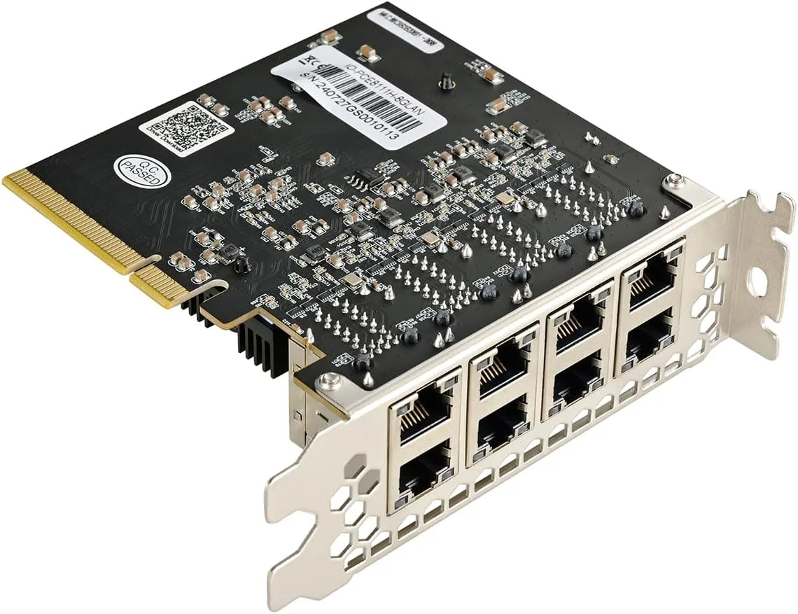 آداپتور شبکه 8 پورت گیگابیتی اترنت IO CREST PCIe، پشتیبانی از ویندوز 11/10/8.1/8/7، Win Server 2022/2019/2016، لینوکس