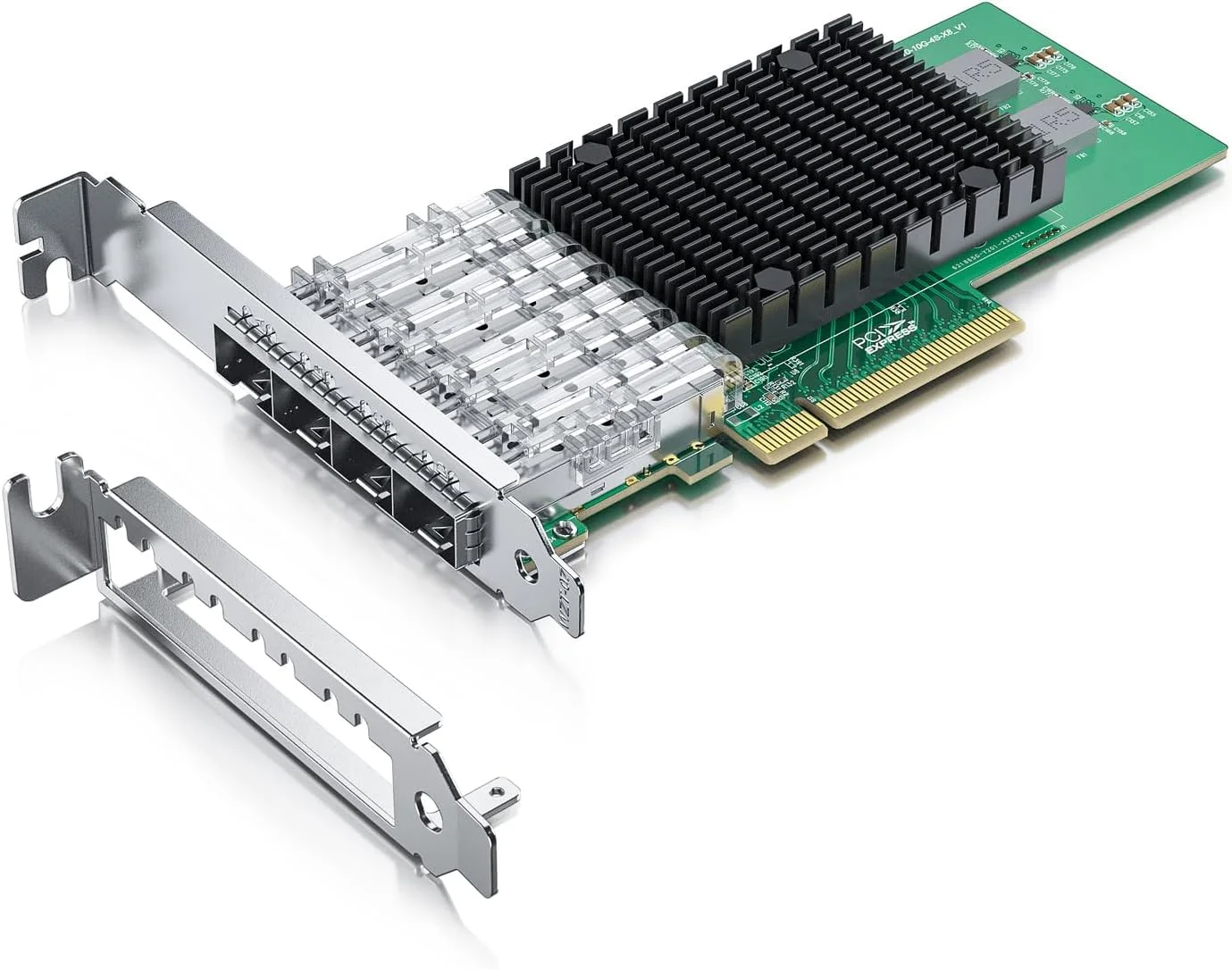 کارت شبکه 10 گیگابیتی ipolex Intel X710-DA4، کارت اترنت 4 پورت SFP+ PCIe NIC، آداپتور شبکه همگرا 10 گیگابیتی، کنترلر XL710-BM1، PCIe 3.0 X8، پشتیبانی از Windows Server/Linux/VMware ESXi/Freebsd/UEFI