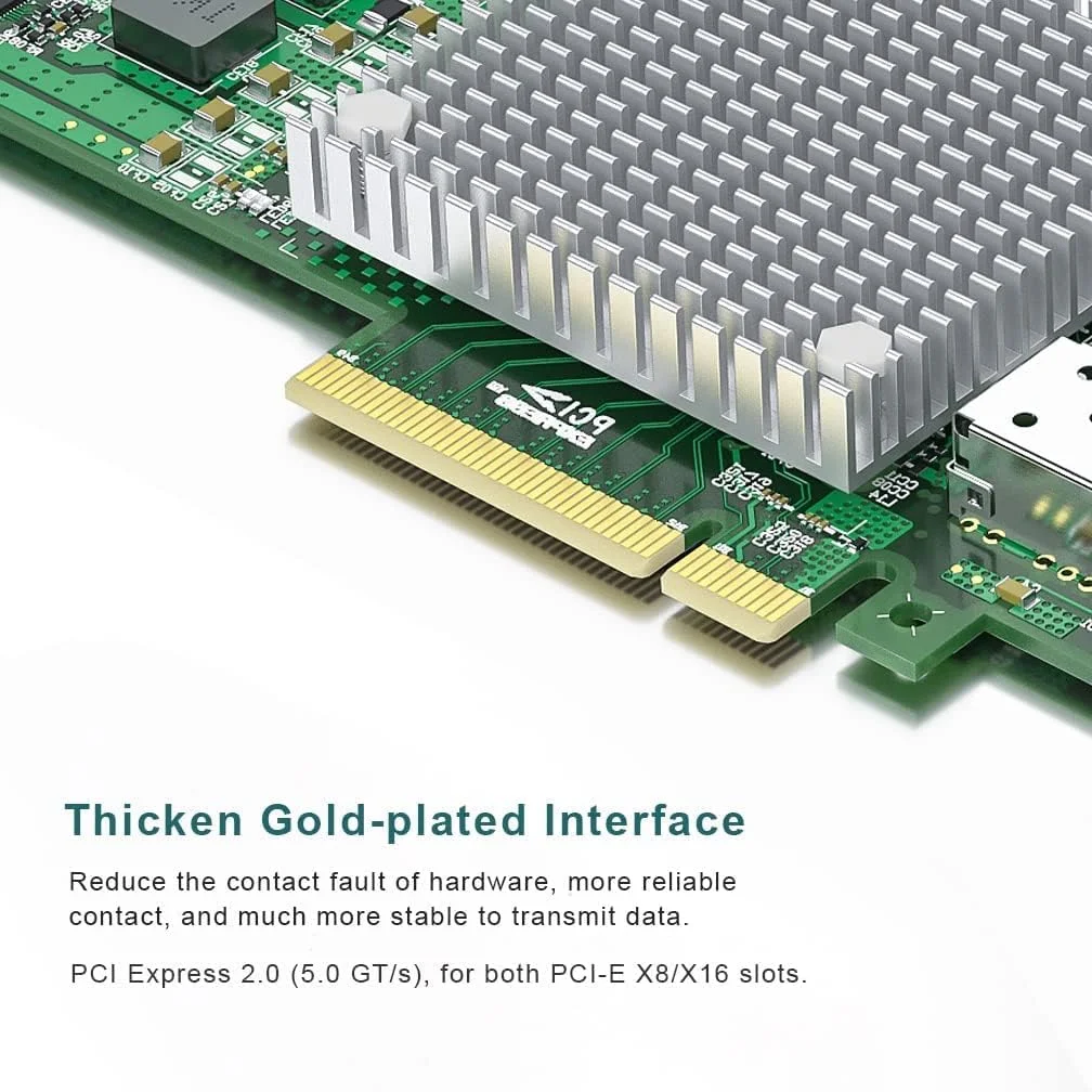 کارت شبکه 10 گیگابیت بر ثانیه آیپولکس SFP+ PCIE با کنترلر Broadcom BCM57810S، دارای دو پورت SFP+، مناسب برای PCI-E X 8/x16، کارت شبکه PCI Express سازگار با Windows Server/Windows/Linux/VMware