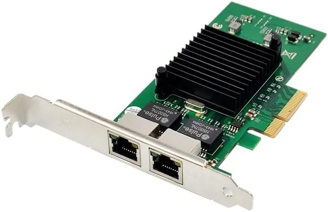 کارت شبکه سرور دو پورت RJ45 PCIe X4 با چیپ Intel JL82576 DUAL1GbE، کارت شبکه دو گیگابیتی اترنت LAN، سرعت 1000M X4 Pci-e 100/1000Mbps