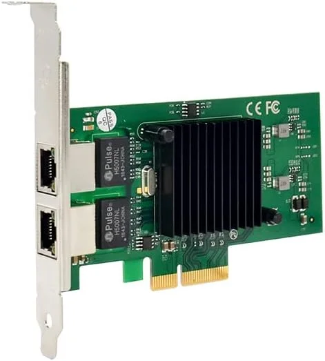 کارت شبکه سرور دو پورت RJ45 PCIe X4 با چیپ Intel JL82576 DUAL1GbE، کارت شبکه دو گیگابیتی اترنت LAN، سرعت 1000M X4 Pci-e 100/1000Mbps