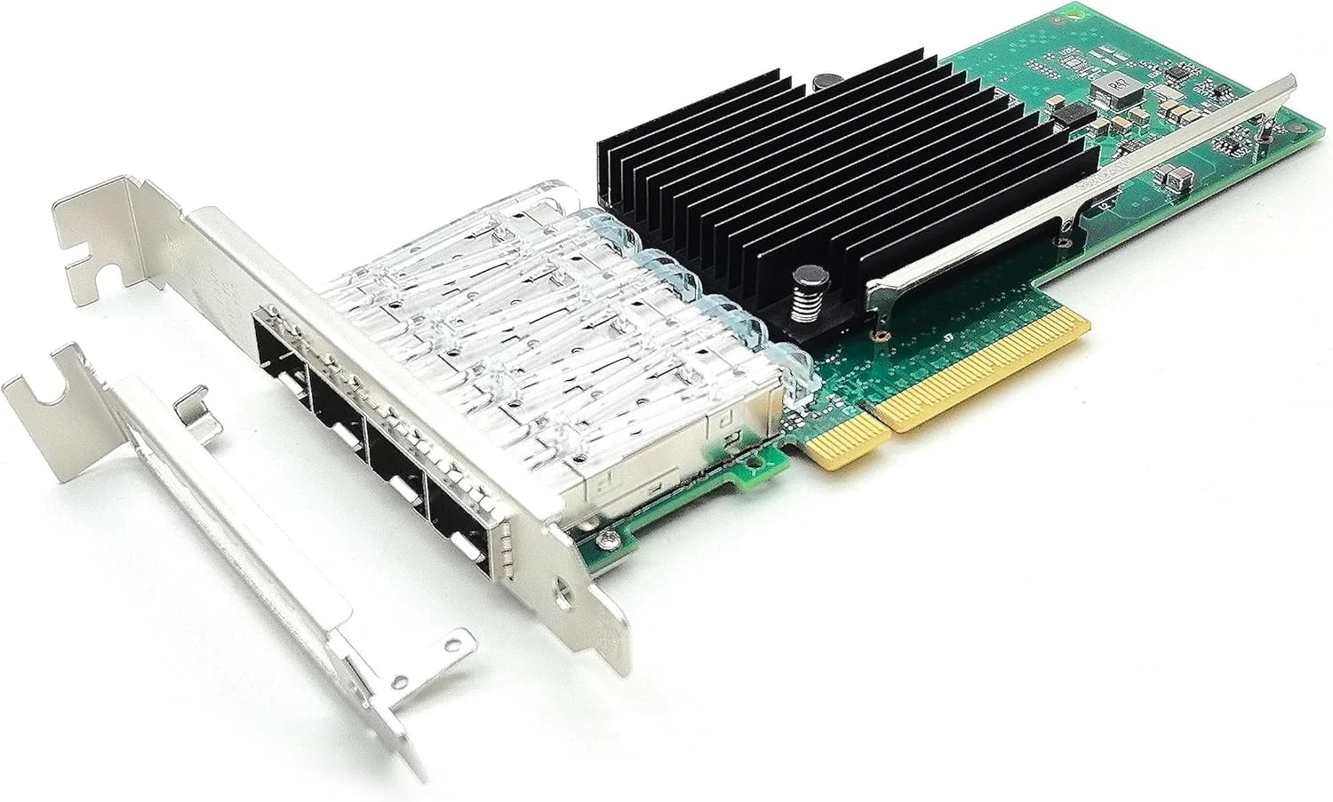 کارت شبکه 10Gb PCI-E مدل X710DA4 با چهار پورت SFP+ LC، آداپتور LAN اترنت سازگار با سرور Intel X710-DA4 PCIE 3.0 x8,x16، کارت شبکه با براکت Low Profile