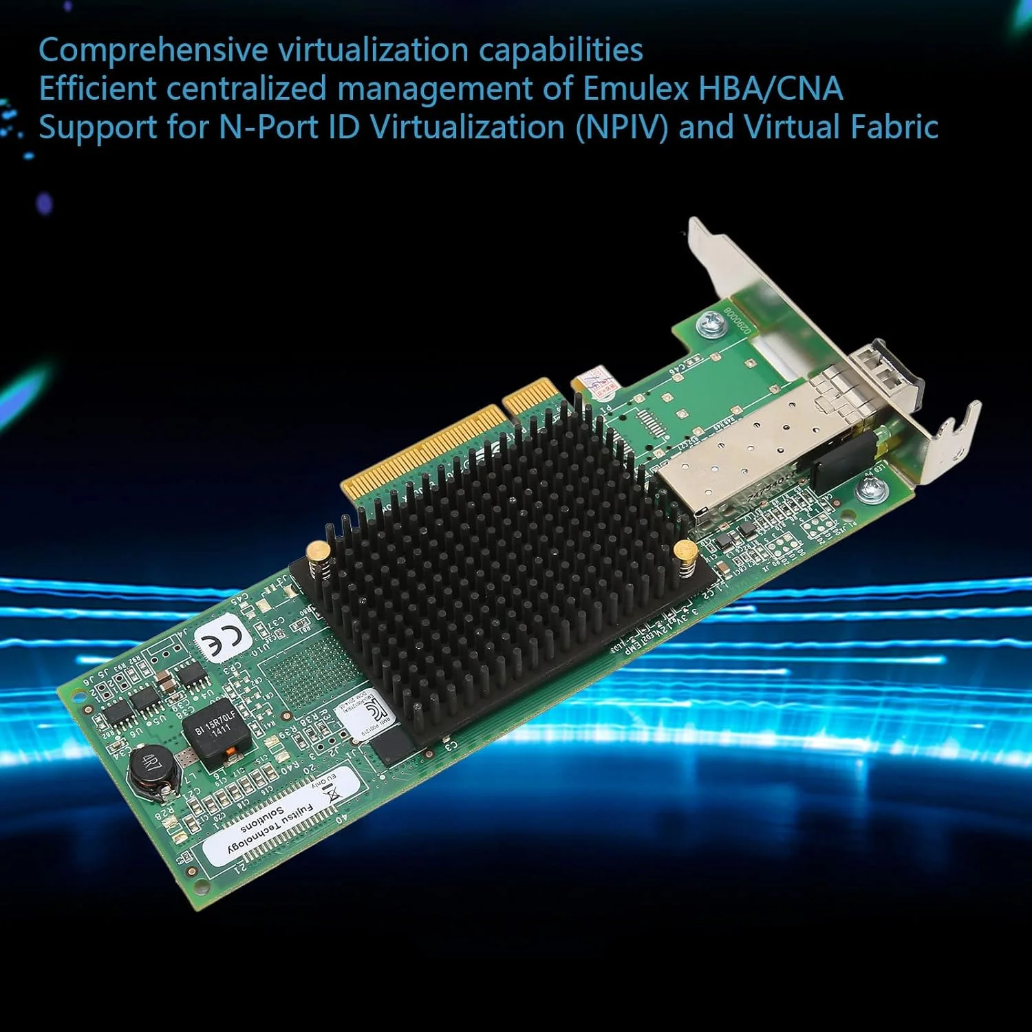 آداپتور شبکه LPE1250 PCIe، کارت شبکه PCI Express تک پورت PCIE 2.0x8 با سرعت 8Gbps/4Gbps/2Gbps، پشتیبانی از NPIV، Virtual Fabric، برای لینوکس، ویندوز