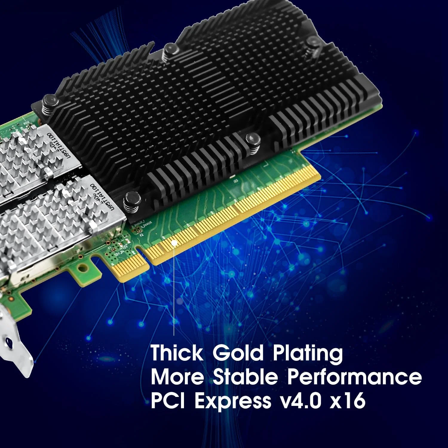 آداپتور شبکه 100GbE با چیپست Mellanox ConnectX-5 Ex، کارت شبکه اترنت PCIe 4.0 (16GT/s) x16، کارت شبکه دوگانه QSFP28 Infiniband قابل مقایسه با MCX556A-EDAT