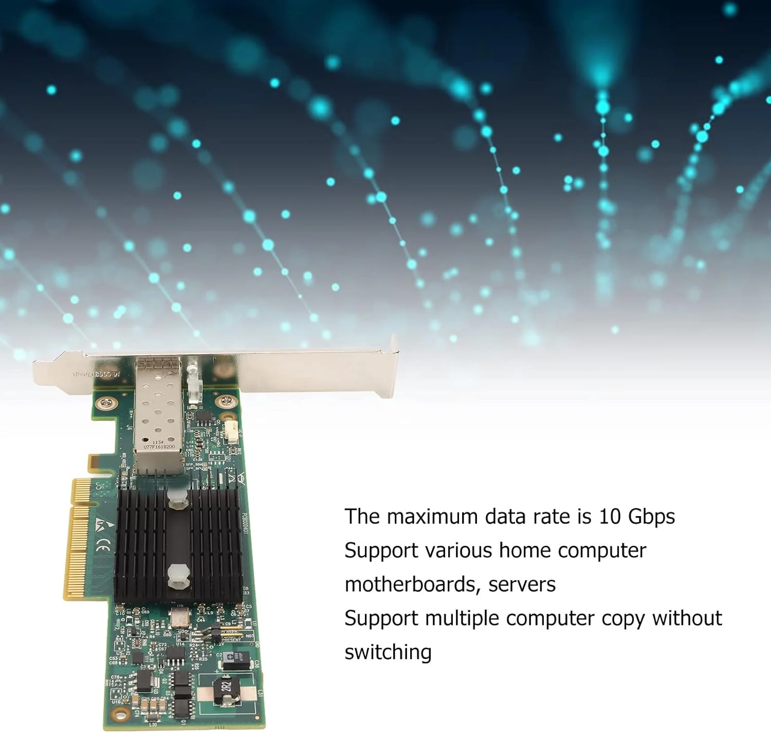 کارت شبکه ۱۰ گیگابیت SFP+ PCI-E مدل MNPA19XTR، کارت شبکه PCIE، PCI Express X8 برای Mellanox ConnectX-2 SFP+، کارت شبکه اپتیکال SFP+، پشتیبانی از سرور