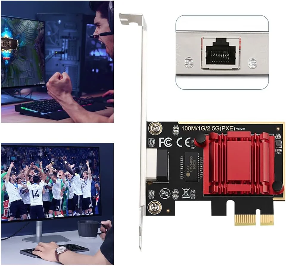 کارت شبکه 2.5G PCI-E به RJ45 با سرعت 10/100/1000M/2.5Gbps گیگابیتی اترنت PCI Express برای کامپیوتر رومیزی