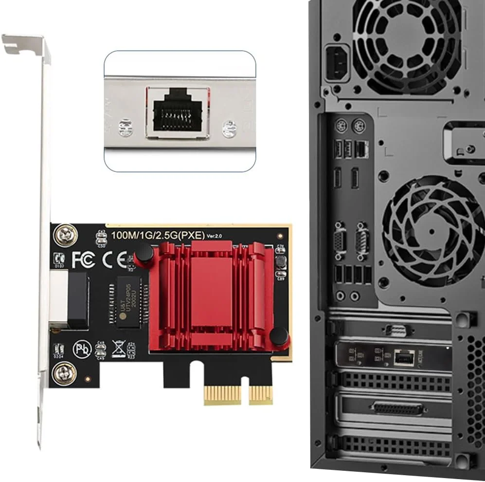 کارت شبکه 2.5G PCI-E به RJ45 با سرعت 10/100/1000M/2.5Gbps گیگابیتی اترنت PCI Express برای کامپیوتر رومیزی
