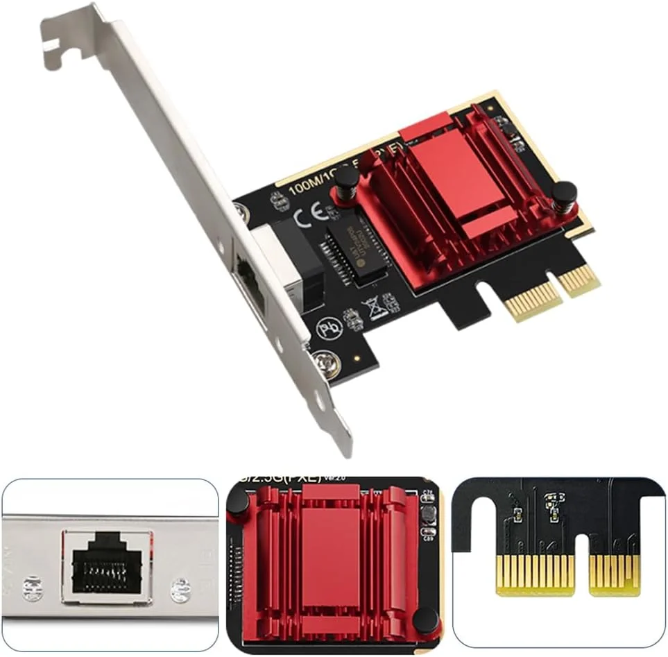 کارت شبکه 2.5G PCI-E به RJ45 با سرعت 10/100/1000M/2.5Gbps گیگابیتی اترنت PCI Express برای کامپیوتر رومیزی