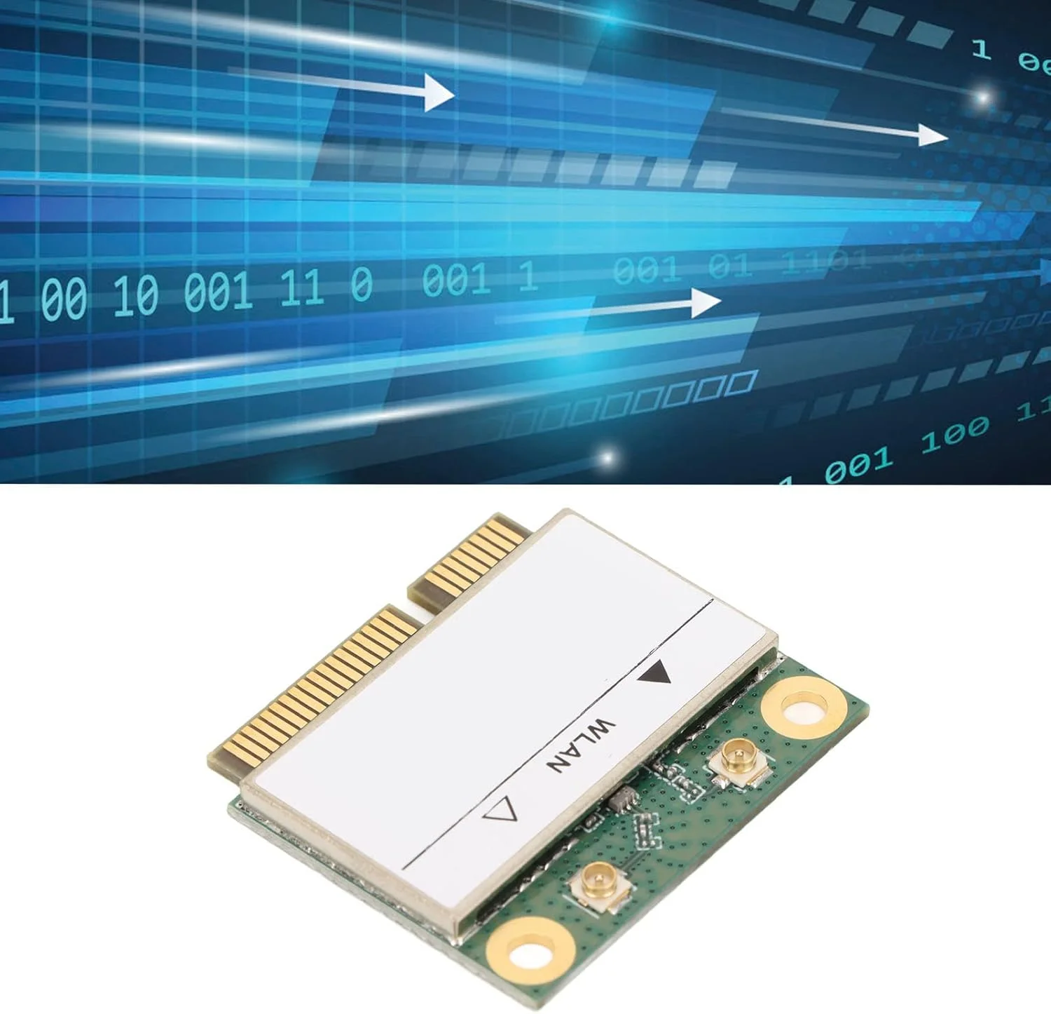 کارت شبکه مینی PCIe با سرعت انتقال 433 مگابیت بر ثانیه، دو بانده 2.4 گیگاهرتز و 5 گیگاهرتز، سازگار با دل