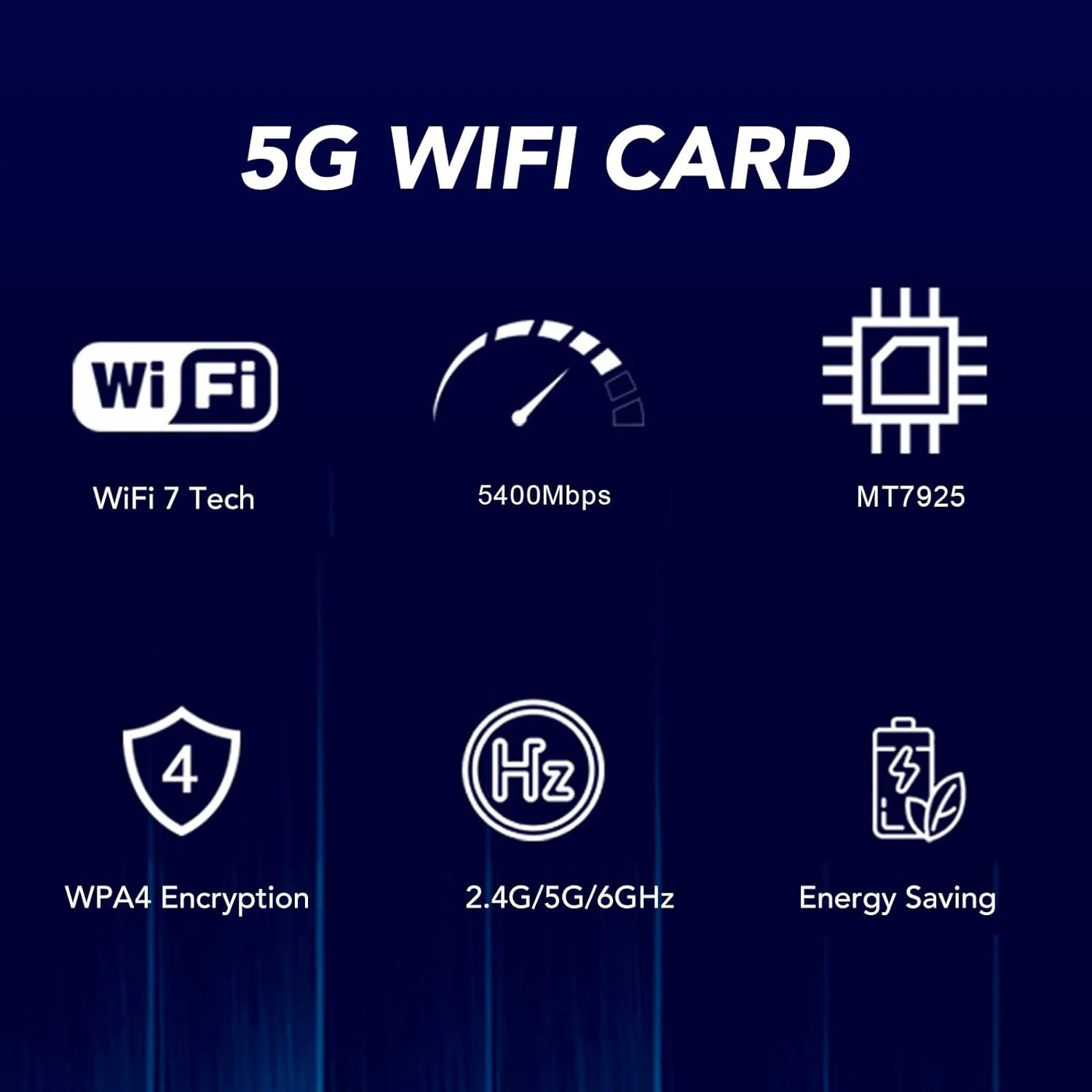 کارت شبکه WiFi7 MT7925 PCIe، آداپتور شبکه بلوتوث 5.3 5400Mbps سه باندی 2.4G 5G 6G، آداپتور کارت شبکه PCIEx1 WL برای لینوکس، برای OpenWrt، پشتیبانی از MU MIMO