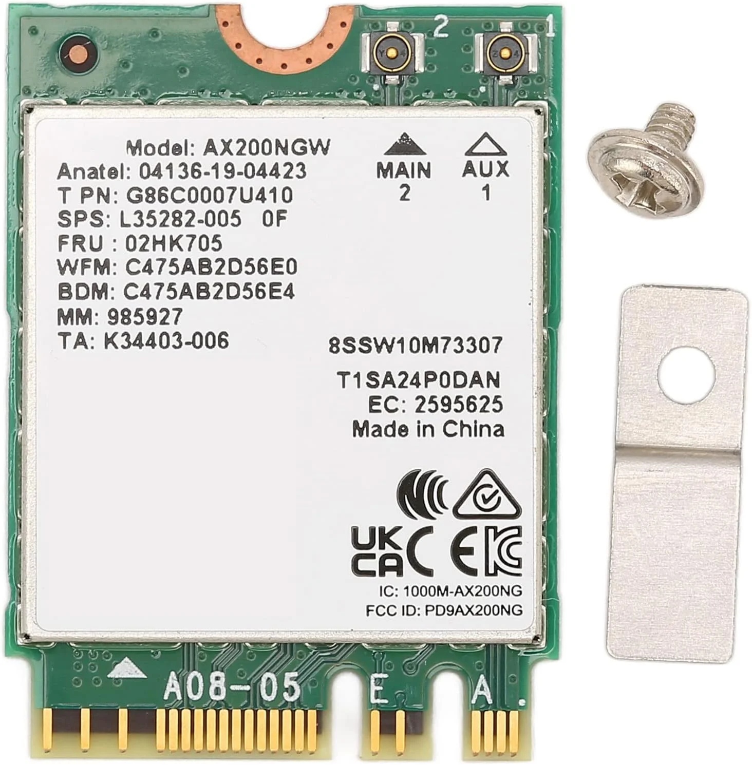 کارت شبکه NGFF وای فای 6 بلوتوث 5.1 دو بانده، کارت شبکه بی سیم 2.4G با سرعت 574Mbps و 5G با سرعت 2400Mbps، آداپتور پرسرعت PCIE برای لپ تاپ های 10 و 11 64 بیتی با اسلات M2 2230