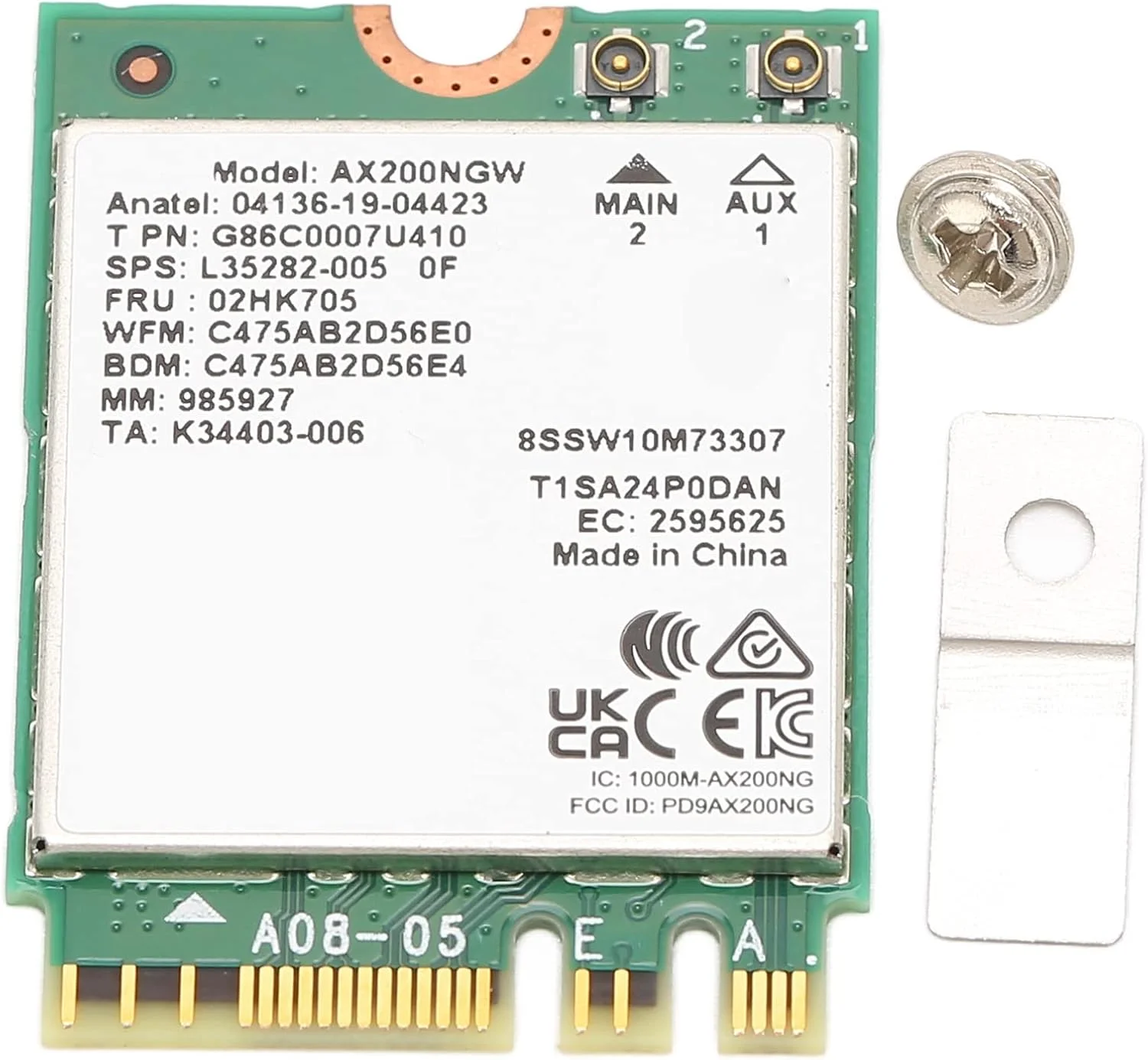 کارت شبکه NGFF وای فای 6 بلوتوث 5.1 دو بانده، کارت شبکه بی سیم 2.4G با سرعت 574Mbps و 5G با سرعت 2400Mbps، آداپتور پرسرعت PCIE برای لپ تاپ های 10 و 11 64 بیتی با اسلات M2 2230