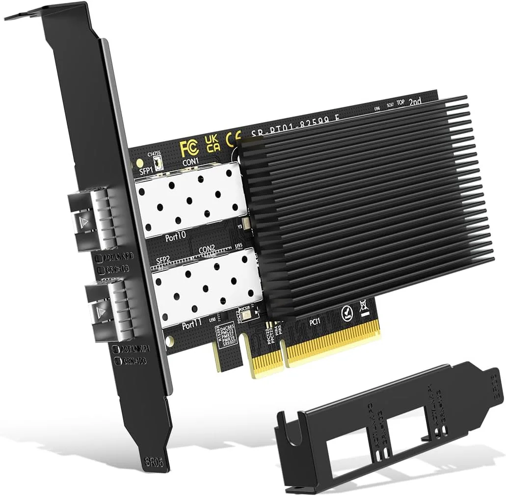 کارت شبکه دوگانه 10 گیگابیتی LAN SFP+ PCI-e، کنترلر Intel 82599 (X520)، آداپتور اترنت 10 گیگابیتی NICGIGA، پورت SFP 2 x 10Gbe، کارت شبکه 10G، پشتیبانی از Windows/Windows Server/Linux/VMware