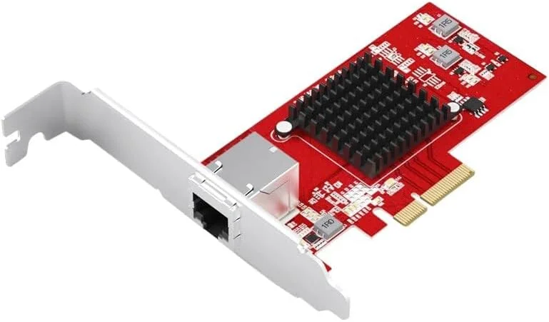 کارت شبکه 10G پورت RJ45s Pcie X4 Lan 10000M آداپتورهای مبدل کارت شبکه سرور PCI-E 4x تک تراشه AQC107