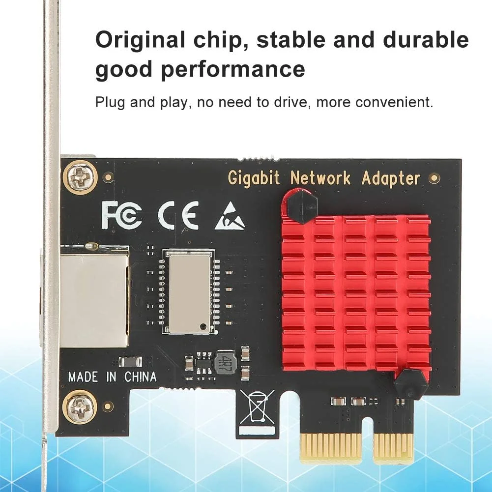 کارت شبکه PCI-E، آداپتور کارت اترنت گیگابیتی با سرعت پایدار، کارت شبکه گیگابیتی 1000 مگابیت بر ثانیه Nic Converter LRE8111 برای ویندوز 7/8/9 (8111H)